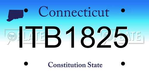 ITB1825 Connecticut License Plate
