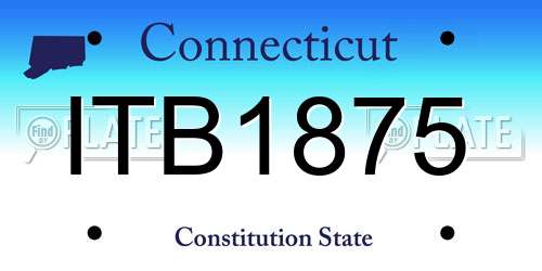 ITB1875 Connecticut License Plate
