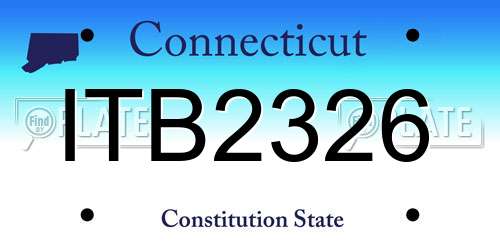 ITB2326 Connecticut License Plate