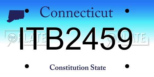ITB2459 Connecticut License Plate