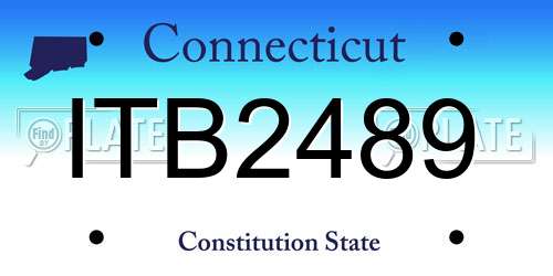 ITB2489 Connecticut License Plate