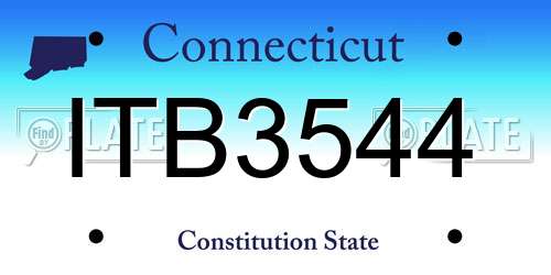 ITB3544 Connecticut License Plate