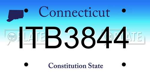 ITB3844 Connecticut License Plate