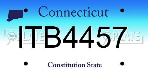 ITB4457 Connecticut License Plate