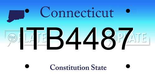 ITB4487 Connecticut License Plate
