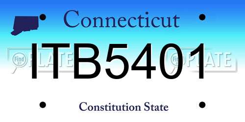 ITB5401 Connecticut License Plate