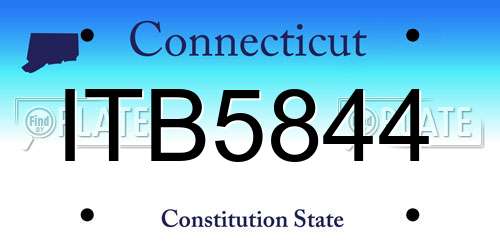 ITB5844 Connecticut License Plate