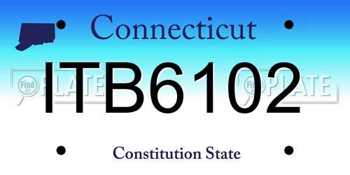 ITB6102 Connecticut License Plate