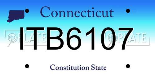 ITB6107 Connecticut License Plate