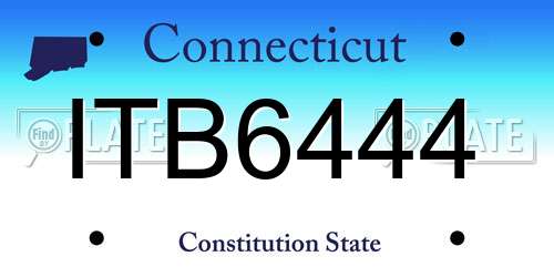ITB6444 Connecticut License Plate