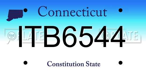 ITB6544 Connecticut License Plate