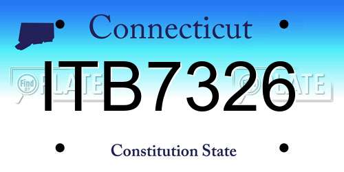 ITB7326 Connecticut License Plate