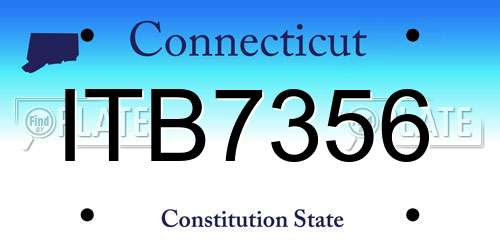 ITB7356 Connecticut License Plate