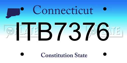 ITB7376 Connecticut License Plate