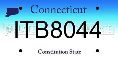 ITB8044 Connecticut License Plate