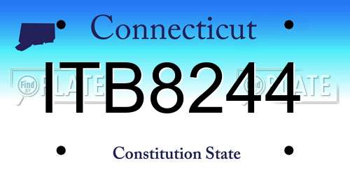 ITB8244 Connecticut License Plate