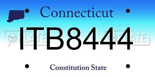 ITB8444 Connecticut License Plate