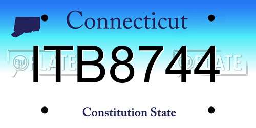 ITB8744 Connecticut License Plate