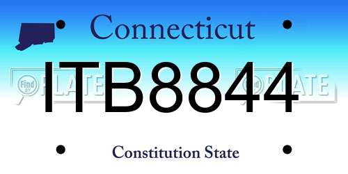 ITB8844 Connecticut License Plate