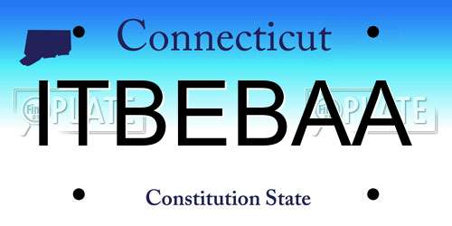 ITBEBAA Connecticut License Plate