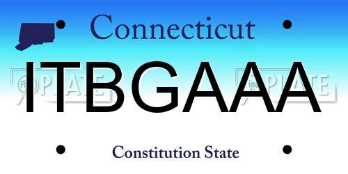 ITBGAAA Connecticut License Plate