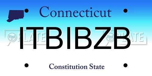 ITBIBZB Connecticut License Plate