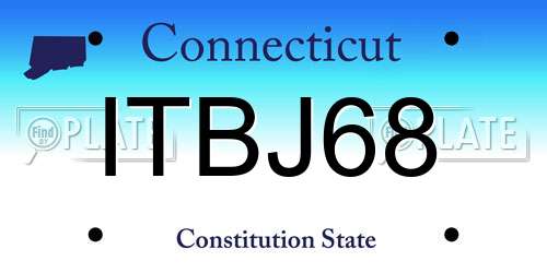 ITBJ68 Connecticut License Plate