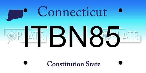 ITBN85 Connecticut License Plate