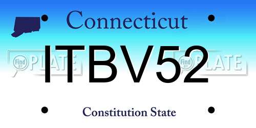 ITBV52 Connecticut License Plate