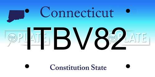 ITBV82 Connecticut License Plate