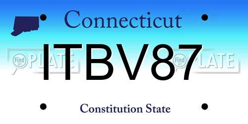 ITBV87 Connecticut License Plate