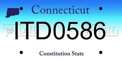 ITD0586 Connecticut License Plate