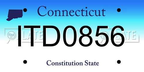 ITD0856 Connecticut License Plate
