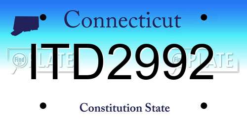 ITD2992 Connecticut License Plate
