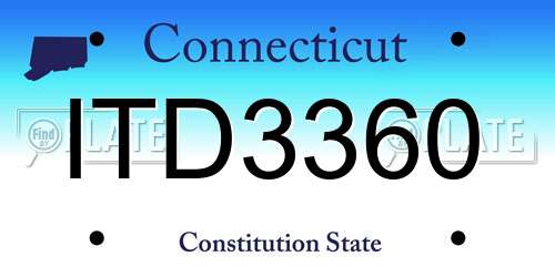 ITD3360 Connecticut License Plate