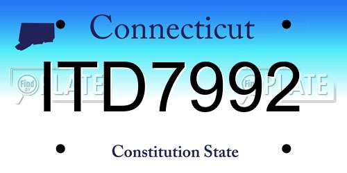 ITD7992 Connecticut License Plate