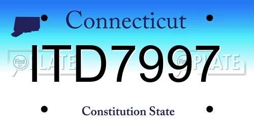 ITD7997 Connecticut License Plate