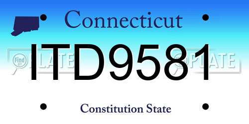 ITD9581 Connecticut License Plate