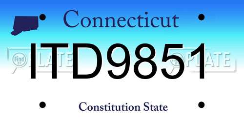 ITD9851 Connecticut License Plate