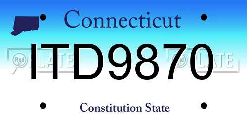 ITD9870 Connecticut License Plate