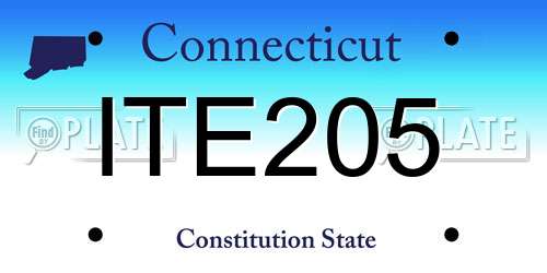 ITE205 Connecticut License Plate