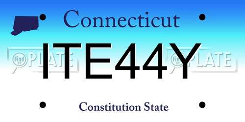 ITE44Y Connecticut License Plate