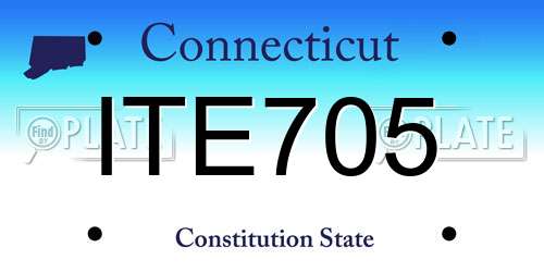 ITE705 Connecticut License Plate