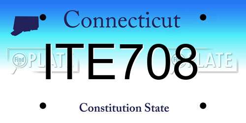 ITE708 Connecticut License Plate