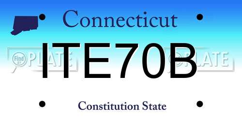 ITE70B Connecticut License Plate