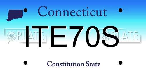 ITE70S Connecticut License Plate