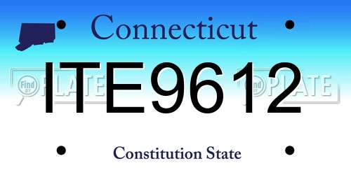 ITE9612 Connecticut License Plate