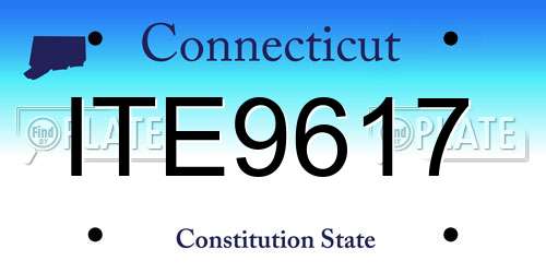 ITE9617 Connecticut License Plate