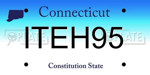 ITEH95 Connecticut License Plate