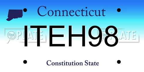 ITEH98 Connecticut License Plate